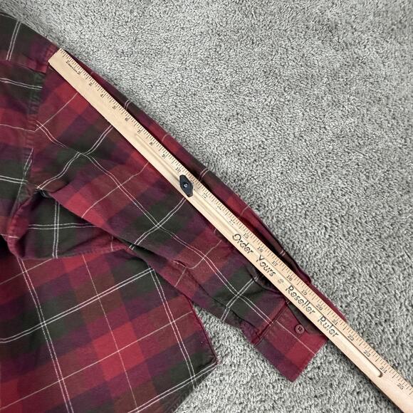 Thunder Shirt Mens XL Red Green Plaid Flannel Button Down Long Sleeve Cotton - Picture 8 of 10